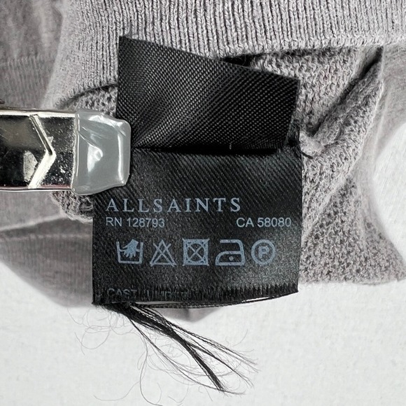 ALLSAINTS Cast Jumper Sweater Womens XS Gray Asymmetric Knitted - Picture 11 of 16